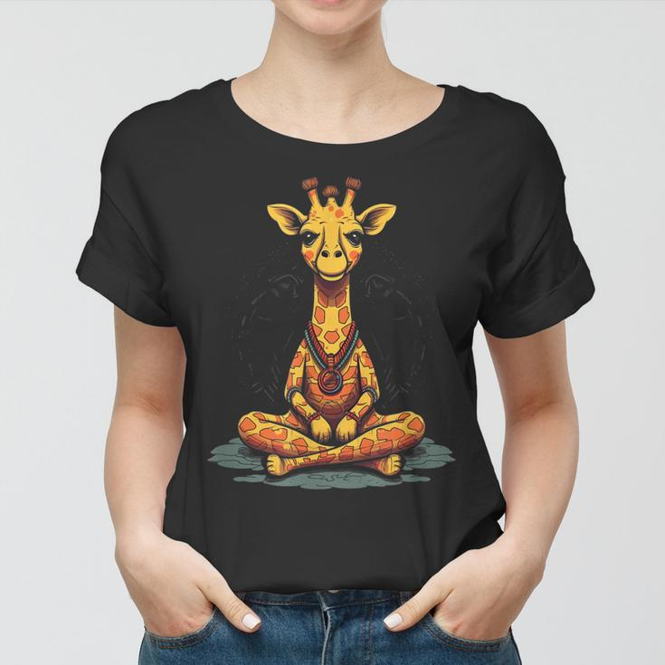 Yoga Giraffe Meditation Mindfulness Zen Namaste Women T-shirt