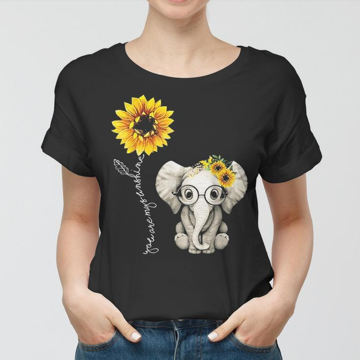You Are My Sunshine Hippie Sunflower Elephant Gift Friend Women T-shirt