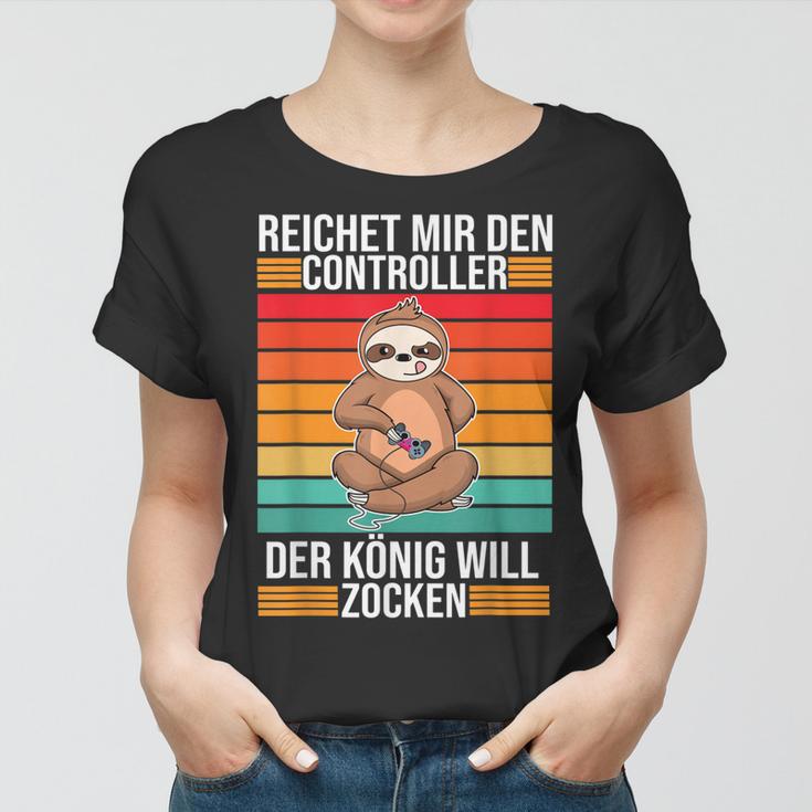 Zocken Reichet Mir Den Controller König Konsole Gamer V3 Frauen Tshirt