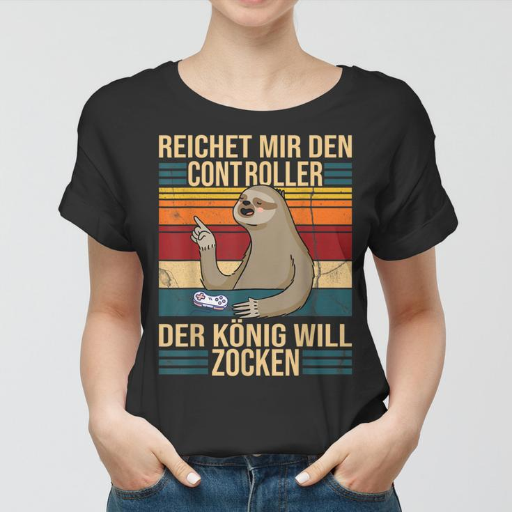 Zocken Reichet Mir Den Controller König Ps5 Konsole Gamer V2 Frauen Tshirt
