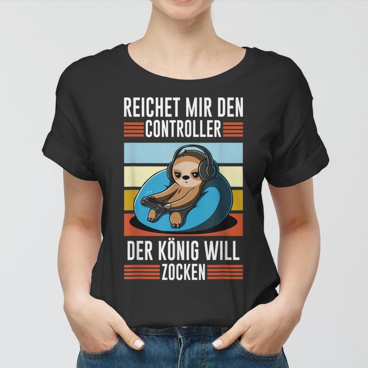 Zocken Reichet Mir Den Controller König Ps5 Konsole Gamer V5 Frauen Tshirt