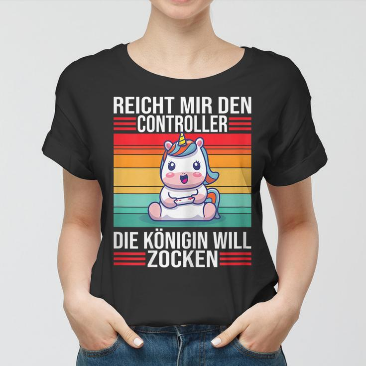 Zocken Reicht Mir Den Controller Königin Ps5 Konsole Gamer Frauen Tshirt