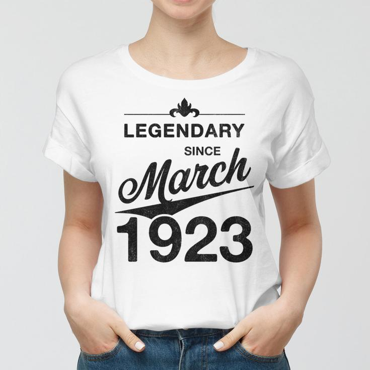 100 Geburtstag 100 Jahre Alt Legendär Seit März 1923 V2 Frauen Tshirt