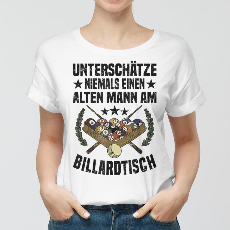 Billard Opa Frauen Tshirt, Design für Rentner & Billardspieler