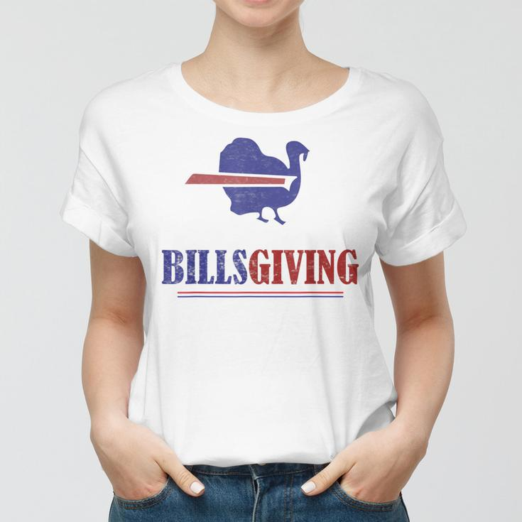 Billsgiving Happy Thanksgiving Chicken American Football Women T-shirt