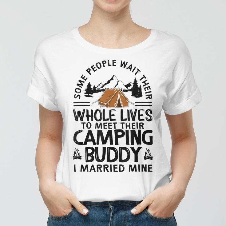 Cool Camping Buddies Gift For Men Women Funny Husband & Wife Women T-shirt