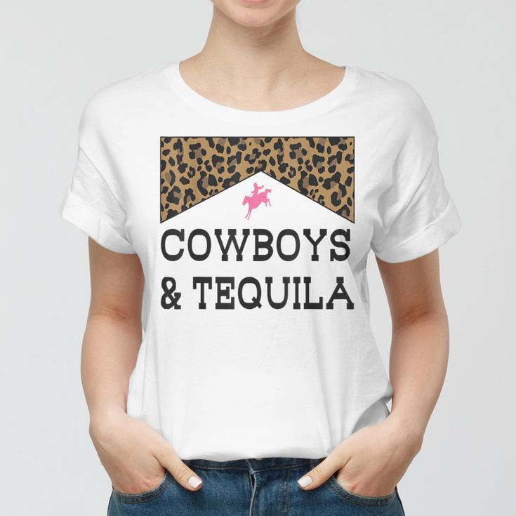 Cowboys And Tequila Western Funny Tequila Drinking Lover Women T-shirt