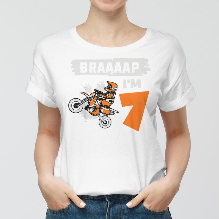 Kinder Braaaap Im 7 Dirt Bike Motocross 7 Geburtstag Frauen Tshirt