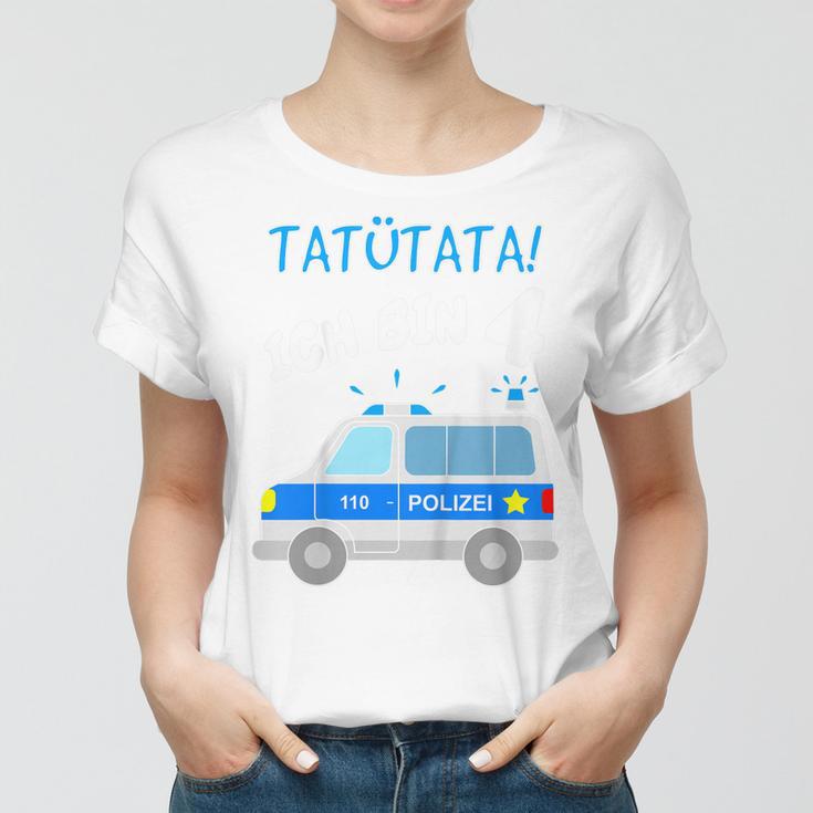 Kinder Tatütata Polizeiauto 4 Geburtstag Polizist Frauen Tshirt