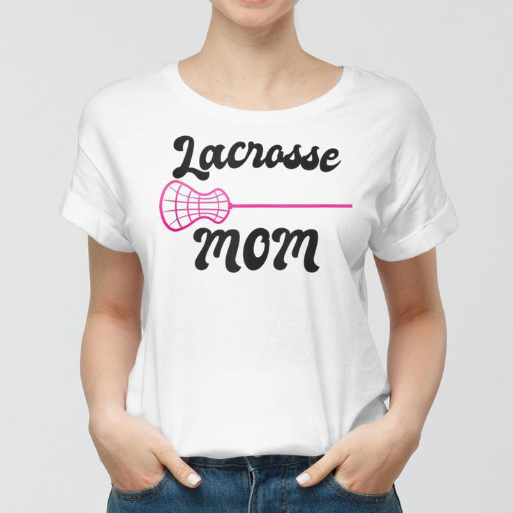 Lacrosse Stick Intercrosse Team Sport Mother Mom Women T-shirt