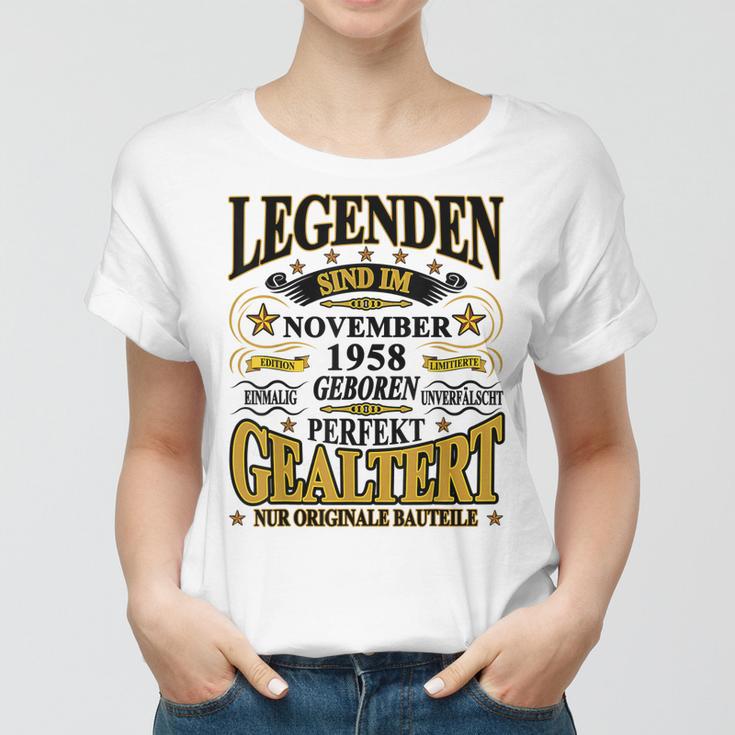 Legenden November 1958 Geburtstag Frauen Tshirt, 65 Jahre Lustiges Tee