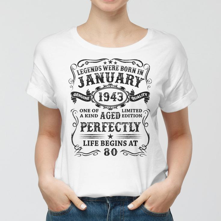 Legenden Wurden Im Januar 1943 Geschenk 80 Geburtstag Mann V4 Frauen Tshirt