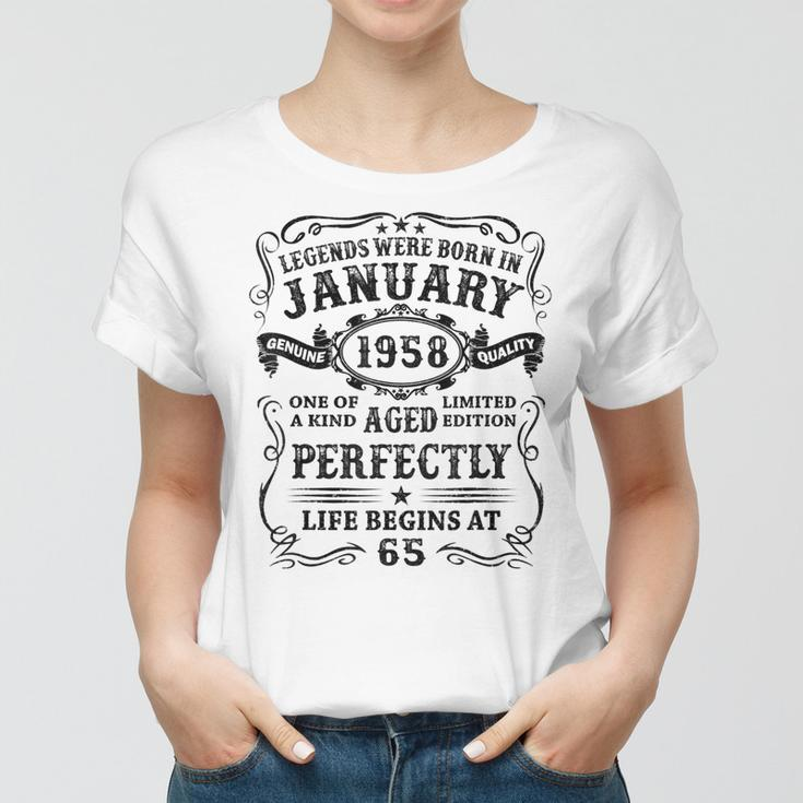 Legenden Wurden Im Januar 1958 Geschenk 65 Geburtstag Mann V4 Frauen Tshirt
