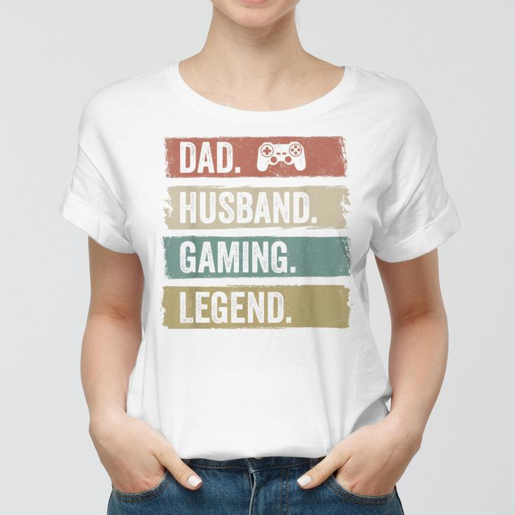 Papa Ehemann Gaming Legende Vintage Videospieler Papa Vater Frauen Tshirt