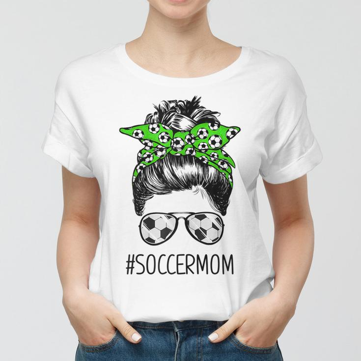 Ph Messy Bun Soccer Mom Mothers Day Soccer Players Gift For Womens Women T-shirt