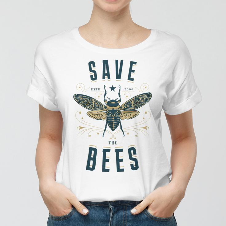 Retro Save The Bees Apiary Bee Beekeeper Earth Day Women T-shirt