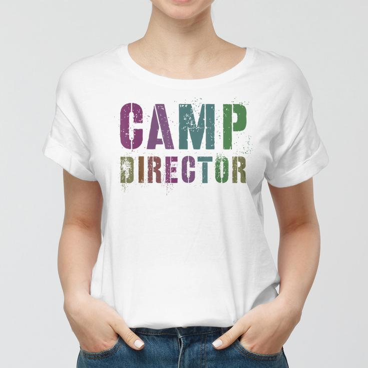Rockin Camp Director Camping Host Chaos Coordinator Sign Women T-shirt