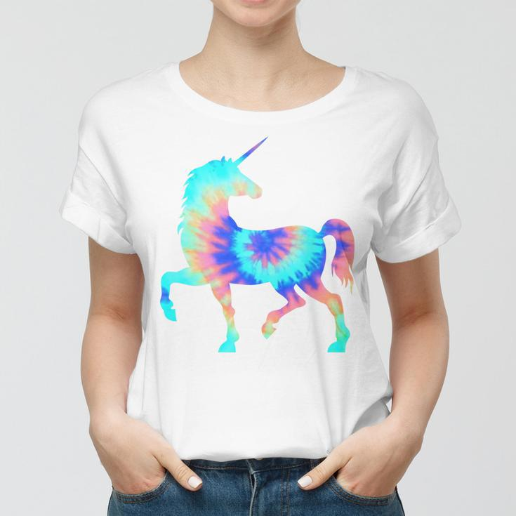Tie Dye Unicorn | Colorful Tye Dye Horse Horn Women T-shirt