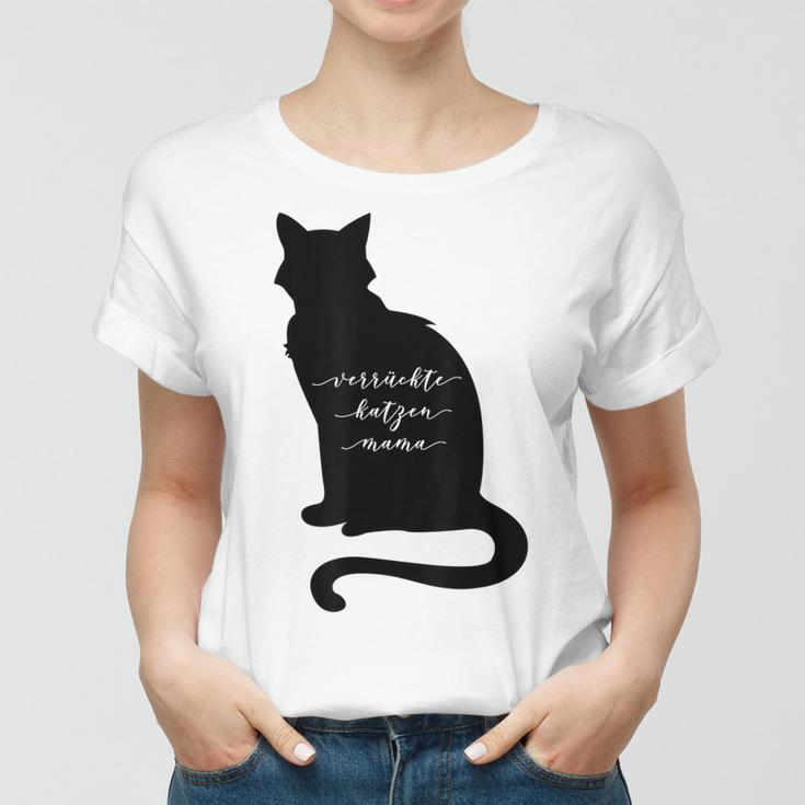 Verrückte Katzen Mama Katzenbesitzer Katze Mutter Geschenk Frauen Tshirt