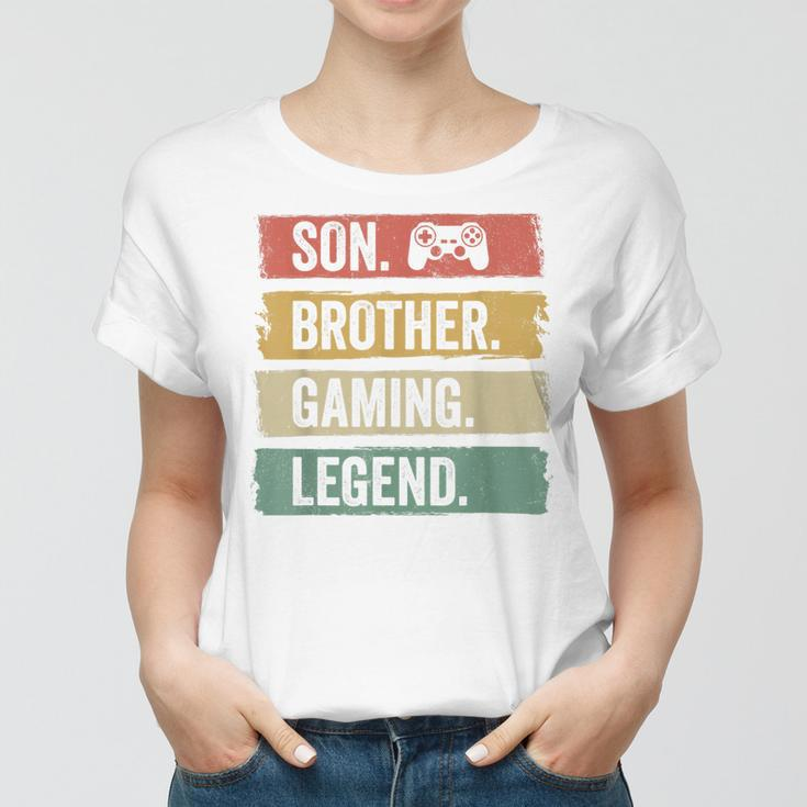 Vintage Sohn Bruder Gaming Legende Retro Video Gamer Boy Frauen Tshirt