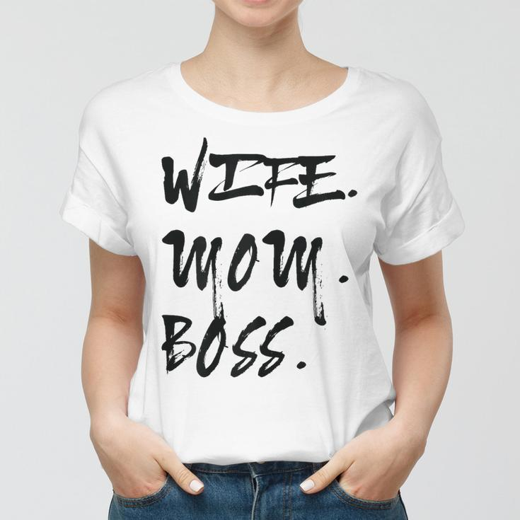 Womens Wife Mom Boss Womens Mothers Day Gifts 2023 Women T-shirt
