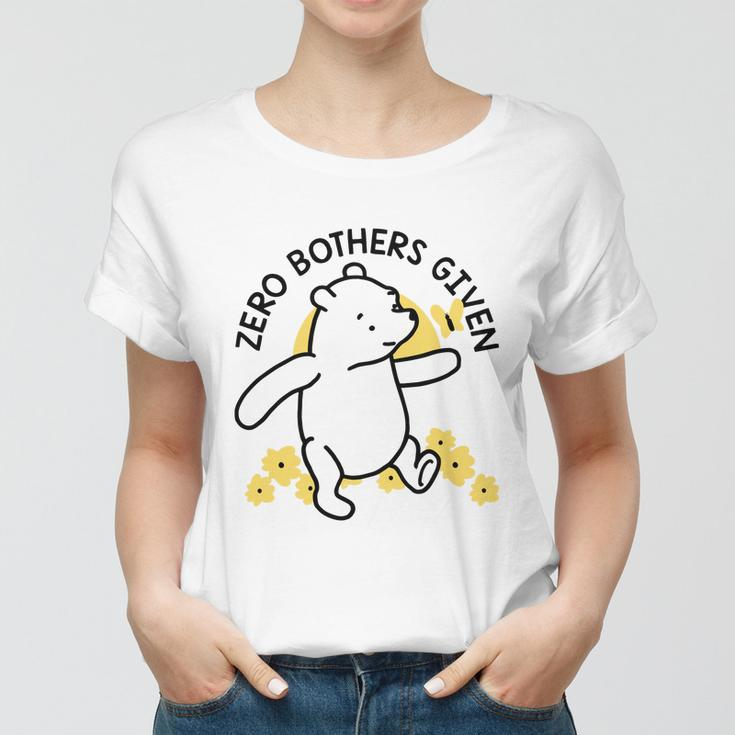Zero Bothers Given Funny Zero Bothers Given V2 Women T-shirt