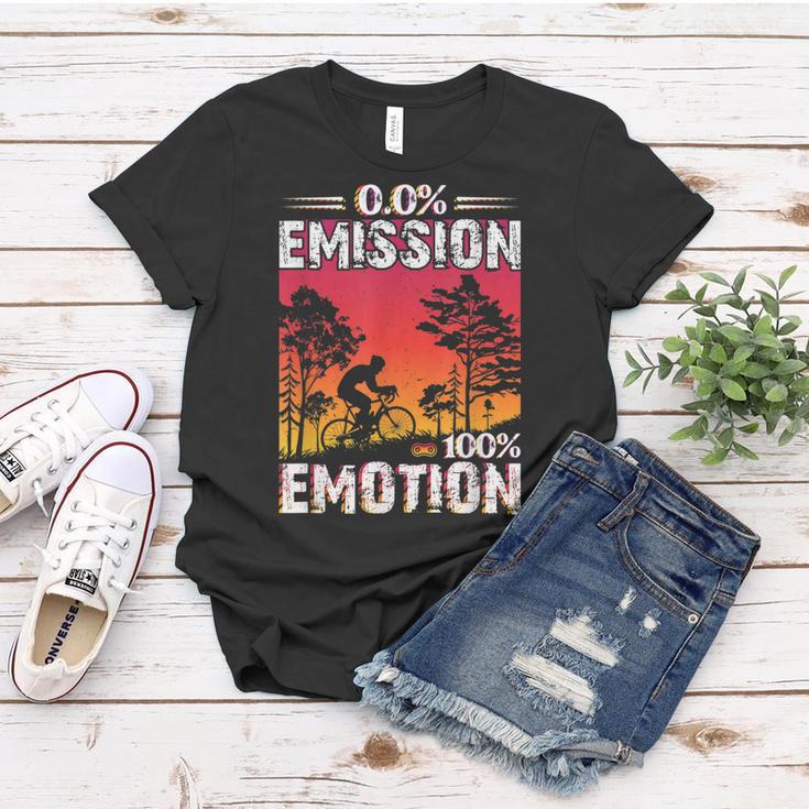 0 Emission 100 Emotion Anti E-Bike Fahrradfahrer Frauen Tshirt Lustige Geschenke