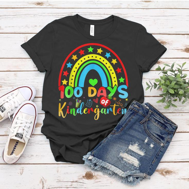 100 Days Of Kindergarten Teacher - 100 Days Smarter Rainbow Women T-shirt Funny Gifts