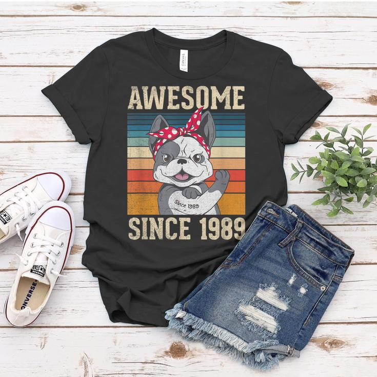 34 Year Old Awesome Since 1989 34Th Birthday Gift Dog Girl Women T-shirt Funny Gifts