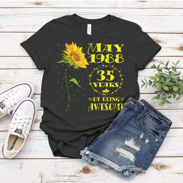 35Th Birthday 35 Year Old Sunflower Lovers Born In May 1988 Women T-shirt Unique Gifts