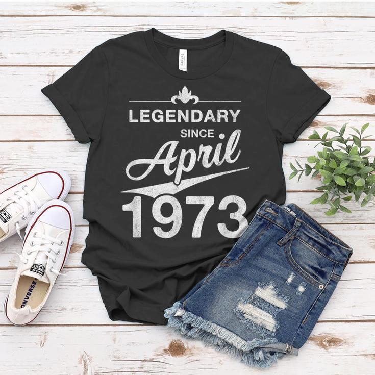 50 Geburtstag 50 Jahre Alt Legendär Seit April 1973 V4 Frauen Tshirt Lustige Geschenke