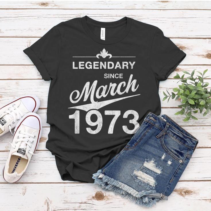 50 Geburtstag 50 Jahre Alt Legendär Seit März 1973 V2 Frauen Tshirt Lustige Geschenke