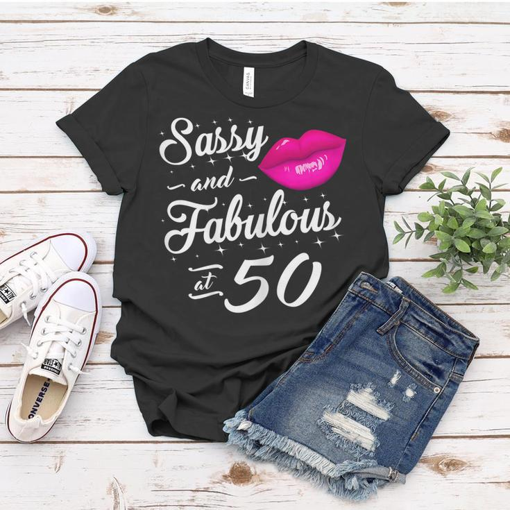 50Th Birthday Gift Tshirt Sassy And Fabulous 50 Year Old Tee Women T-shirt Unique Gifts