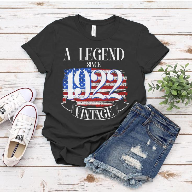 A Legend Since 1922 100Th Birthday Vintage Usa Flag Women T-shirt Unique Gifts