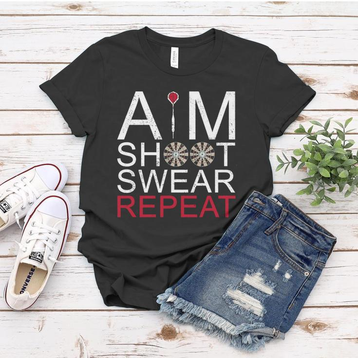 Aim Shoot Swear Repeat Darts Retro Vintage Gift Women T-shirt Personalized Gifts