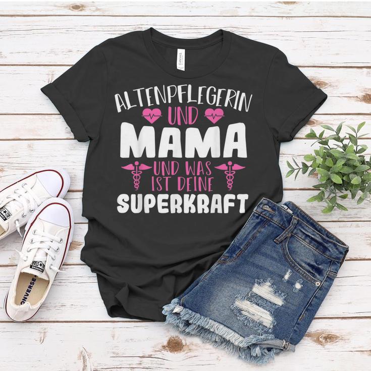 Altenpflegerin Und Mama Pflege Pflegefachkraft Altenpflege Frauen Tshirt Lustige Geschenke