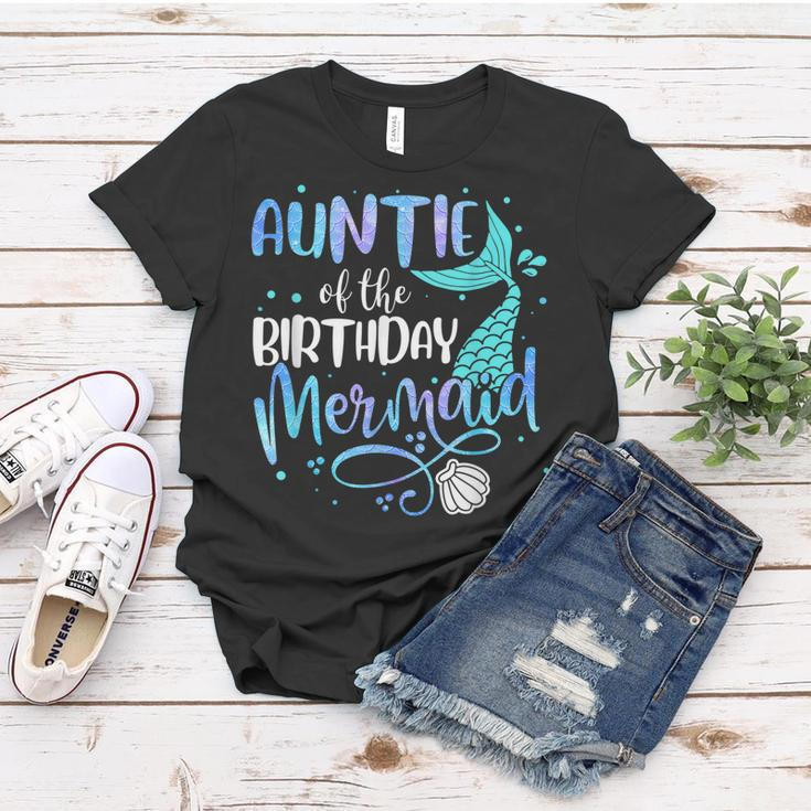 Auntie Of The Birthday Mermaid Family Matching Party Squad Women T-shirt Unique Gifts