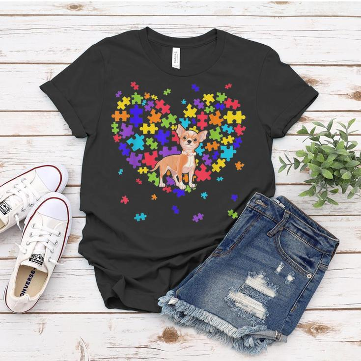 Autism Awareness Chihuahua Cute Heart Dog Dad Mom Gift Women T-shirt Funny Gifts