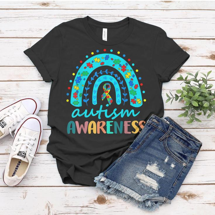 Autism Awareness Rainbow Puzzle Autism Awareness Month Women T-shirt Unique Gifts
