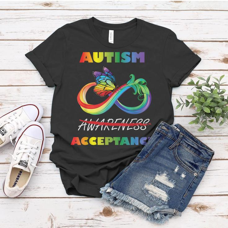 Autism - Red Instead Infinity - Acceptance Butterfly Women T-shirt Unique Gifts