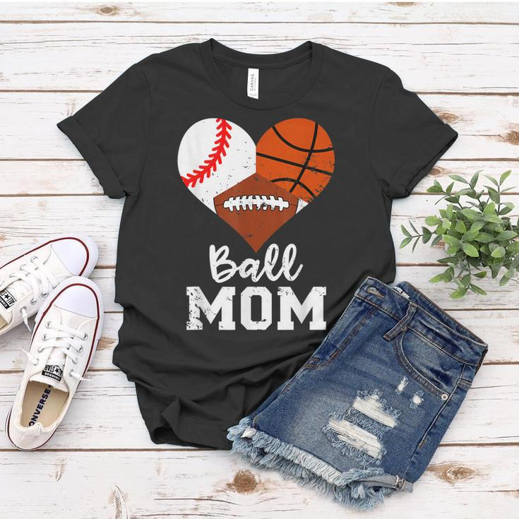 Ball Mom Funny Baseball Football Basketball Mom Women T-shirt Unique Gifts