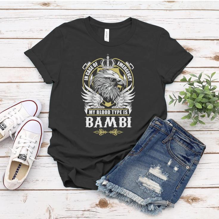 Bambi Name - In Case Of Emergency My Blood Women T-shirt Funny Gifts
