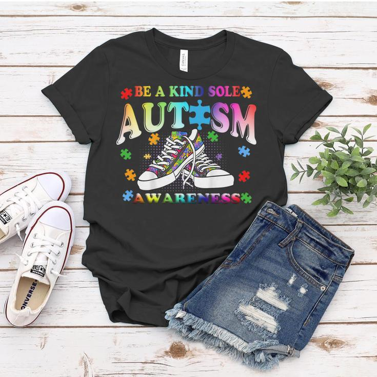Be A Kind Sole Autism Awareness Puzzle Shoes Be Kind Gifts Women T-shirt Unique Gifts
