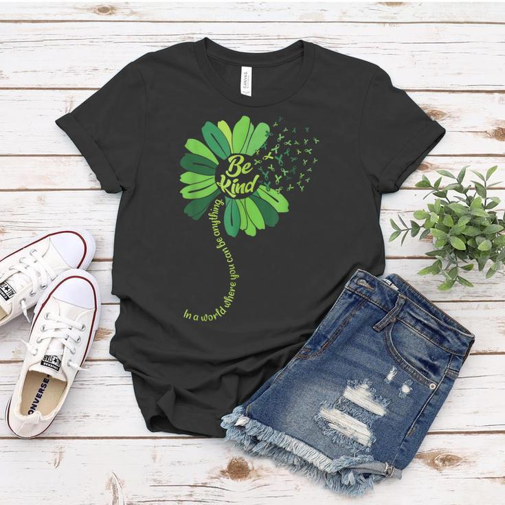Be Kind Green Ribbon Sunflower Mental Health Awareness Gifts Women T-shirt Unique Gifts