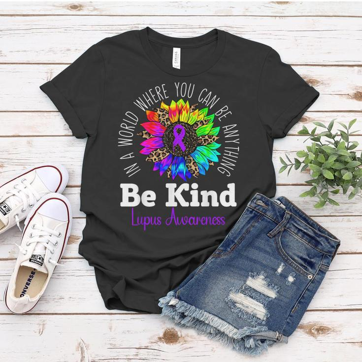 Be Kind Purple Ribbon Sunflower Lupus Awareness Women T-shirt Unique Gifts