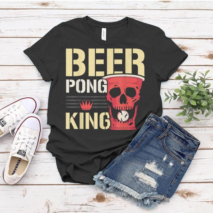 Beer Pong King Alkohol Trinkspiel Beer Pong Frauen Tshirt Lustige Geschenke