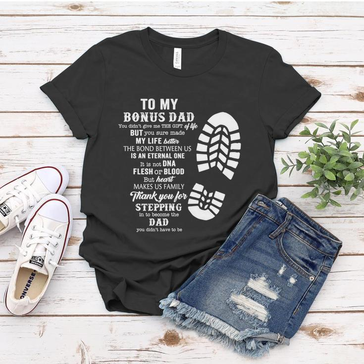 Bonus Dad Fathers Day Gift From Stepdad For Daughter Son Tshirt V3 Women T-shirt Unique Gifts