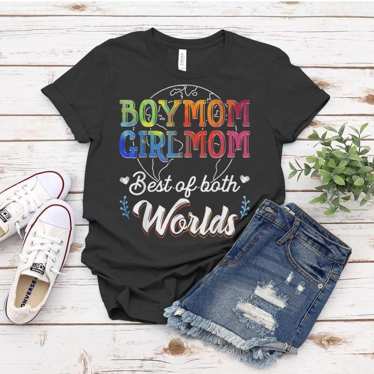 Boy Mom Girl Mom Best Of Both Worlds V2 Women T-shirt Funny Gifts