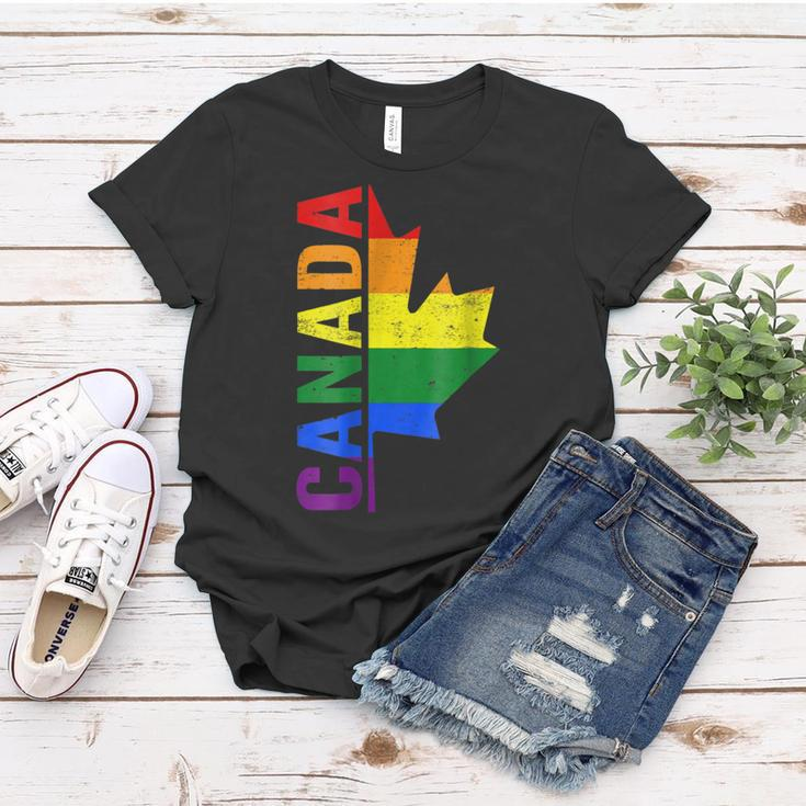 Canada Day Gay Half Canadian Flag Rainbow Lgbt T-Shirt Women T-shirt Unique Gifts