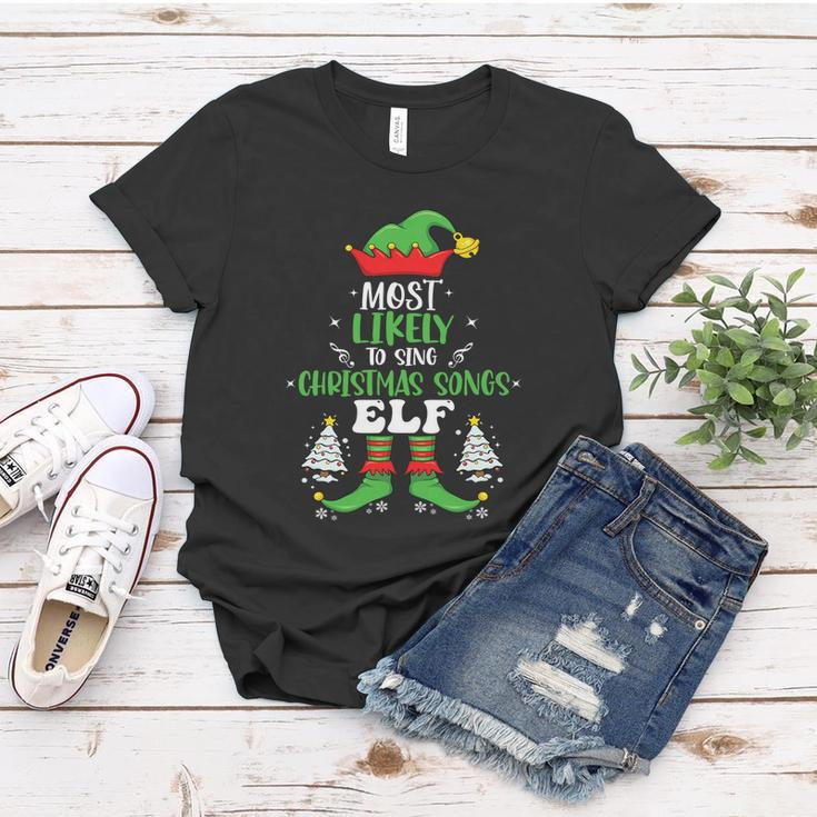Christmas Songs Elf Family Matching Group Christmas Party Women T-shirt Unique Gifts